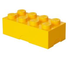 LEGO Brotdose mit 8 Noppen, Kleine Aufbewahrungsbox, Stiftebox, gelb