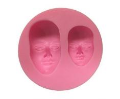Allforhome 3DSilikon-Form zum Backen und Basteln, Form Gesicht, für Fondant, Kuchen-Deko, Seife, Kerzen
