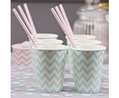 Ginger Ray Chevron Divine Pappbecher, blau/weiß