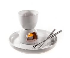 IMPRESSIONEN Fondue Set mit Teller + 2 Gabeln, Keramik. Schokoladenfondue, Käsefondue, Schokolade, Käse …
