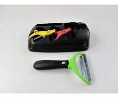 TUPPERWARE Schäler Klick-System Griff + 3 Aufsätze Schälfix Julienne Universal 8370