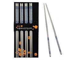 5 Paar Essstäbchen Chopsticks Aus Edelstahl Stäbchen Chinesische Japanische Koreanische Essstäbchen
