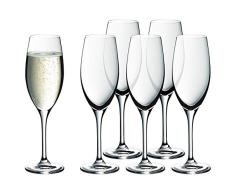 WMF easy Plus Champagner-/ Sektgläser-Set, 6-teilig, 250ml, Kristallglas, spülmaschinenfest, transparent