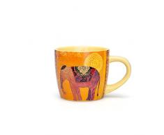 bodhi YogiMug KeramiktasseElephantasy, Keramik-Tasse (orange-gelb) mit Design-Print, nicht nur für Yoga-Fans, Kaffeetasse, Teetasse, bunt