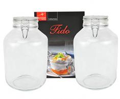 Bormioli 2er Set Einmachglas Bügelverschluss Original Fido 5,0L incl Rezeptheft