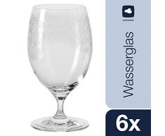 Leonardo Wasserglas Chateau, spülmaschinenfeste Teqton-Glas Trinkgläser mit Pantografie, 380-ml Füllvolumen, 6-teilig, 061620