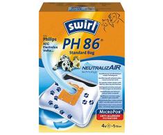 Swirl PH 86 NeutralizAir Staubsaugerbeutel für Philips Staubsauger, 4 Beutel + 1 Filter