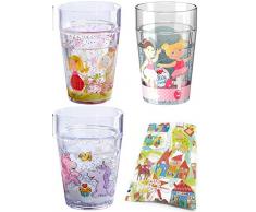 HABA Glitzerbecher 3 Stück im Set Ballett, Einhorn, Pferd Melaminbecher Geschirr Kinderbecher