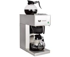 Beeketal BGK2-GK Gastro Edelstahl Filterkaffeemaschine mit 2 Glaskannen (je 1,5l) und Wärmeplatte, Korbfilter Kaffeemaschine mit 2 Heizsystemen (Brühen/Warmhalten), inkl. 10 Stk. Papier Korbfilter