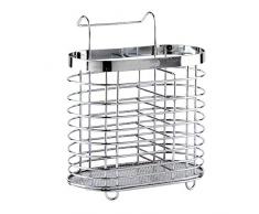 jieGorge Geschirr Tube RäUmungsverkauf!!!Hängende Geschirrrohrkäfig Rack Drain Essstäbchen Löffelhalter Metall Organizer