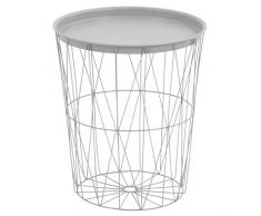 greemotion Drahtkorb-Tisch mit Tablett, Stahl, Ø ca. 40 cm, Höhe ca. 46 cm