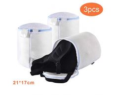 Yoassi BH Wäschenetz Set 3 mit Reißverschluss für Waschmaschine und Trockner, BHs Wäschenetze, Wäschesack, Wäschesäcke, Wäschebeutel ideal für Dessous, Unterwäsche und Socken