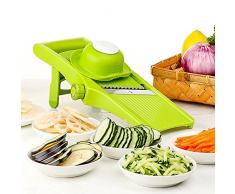LEKOCH Manuelle Multi Gemüseschneider Gemüsehobel Trommelreibe Käsemühle Mit 3 Edelstahl Trommeleinsätze (Grün 2)
