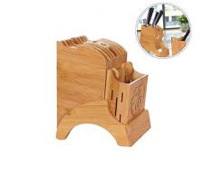 Nrpfell Küche Bambus Messer Halter St？bchen Lager Regal Lager Regal Werkzeug Halter Bambus Messer Block Stehen Küche Zubeh？r