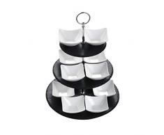 MALACASA, Serie Sweet.Time, Rund Etagere Schieferplatte mit 12 TLG. Dessertschälchen Mini Schäle