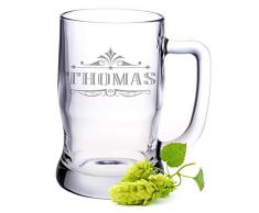 Leonardo Bierkrug mit Gravur - Personalisiert mit Name - Geschenk für Männer ideal als Vatertagsgeschenk 0,5l Bierglas Krug als Geburtstagsgeschenk für Männer - Beer Mug