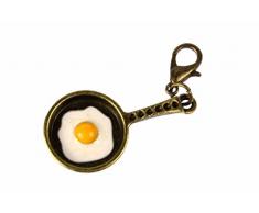 Bratpfanne Spiegelei Charm Anhänger Bettelarmband Miniblings Koch Pfanne Bronze