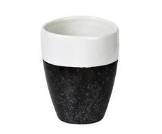 Broste Copenhagen Esrum Tasse aus Keramik ohne Henkel 250 ml schwarz / creme - Becher Cafetasse Cafebecher Trinkbecher skandinavisches Design nordisch Geschirr Mug Lattebecher Lattetasse Kaffeetasse