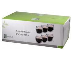 Feelino 6R XXL 6X 400ml extra große Teegläser und Kaffeegläser, Thermogläser mit Schwebe-Effekt auch für Latte Macchiato, Cappuchino, Tee, Schorle, Desserts oder als Eisbecher geeignet