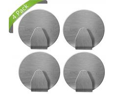 be fancy! 4 Premium Bad Haken aus Edelstahl - Handtuchhalter für Bad, Küche - ohne Bohren - Handtuchhaken, Geschirrtuchhalter Mila - 3.5 cm, im Set