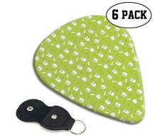 Plektren 6-tlg, Alkoholkultur-Motivmuster mit Trinkglas, Salzstreuer und Zitronenscheibe