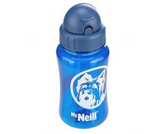 McNeill 3369800012 Trink Flasche Blau mit Feld für namen und Strohhalm ca 0,33 inhalt