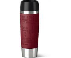 Emsa 515617 Travel Mug Standard-Design Grande, Thermobecher/Isolierbecher, 500ml, hält 6h heiß/ 12h kalt, 100% dicht, auslaufsicher, Easy Quick-Press-Verschluss, 360°-Trinköffnung, Farbe rot