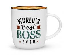 Gifffted Bester Boss Der Welt Kaffeetasse, Lustig Tasse Geschenke Für Chef Geburtstag, Becher Geschenk, Weihnachten, Mug Mit Spruch, Vintage, 380 Ml V1