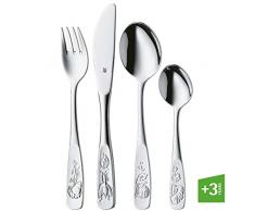 WMF Tierwelt Kinderbesteck, 4-teilig, ab 3 Jahren, Cromargan Edelstahl poliert, spülmaschinengeeignet, farb- und lebensmittelecht