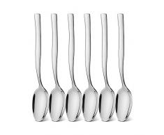 icxox Teelöffel-Set 6 Stück, 15,5cm, Edelstahl 18/10 (Silber)