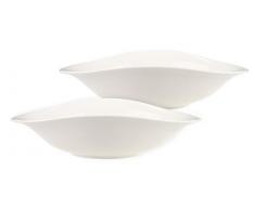 Villeroy & Boch - Vapiano Pastaschalen-Set, 2 tlg., 800 ml, 27 x 21 cm, Premium Porzellan, spülmaschinen-, mikrowellengeeignet, weiß