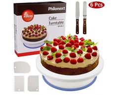 Philonext 10.8 Tortenplatte, Professionelle Kuchenplatte Drehbar Kuchenständer Dekoration Zuckerguss Drehteller Dekorieren Turntable Stand, Plastik, Style 1, m