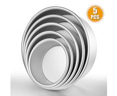Gesentur Kuchenform Runden Backformen für Torte Antihaftbeschichtung, Backform mit Boden abnehmbar, 5 Stück(5 6 7 8 9)