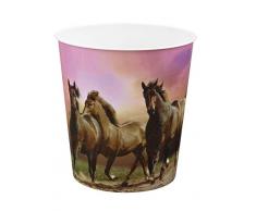 Idena 10489 - Papierkorb aus PP, Wildpferdemotiv, 9 Liter, 1 Stück