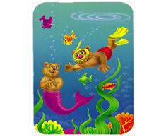 Carolines Treasures APH0414LCB Glasschneidebrett Teddybär Meerjungfrau und Taucher, groß, mehrfarbig