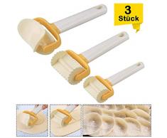 GIANOLUC 3 Stück Rollen Ausstechformen Scheiben-Biskuit-Plätzchen-Teig Schneider Rollschneider Für Plätzchen Dumpling Multifunktionale Küchenwerkzeug-Zubehör, Teigschneider Keks Cookies Maker Form
