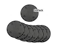 GreeStore 50 Stück, Blumentopf-Netz-Pad, Gitter für Gartenabflüsse, grober Sieb, atmungsaktive Dichtung, Bonsai-Topf, Matte für die Unterseite, schwarz, 4,5 cm