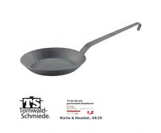 Tornwald-Schmiede Pfanne: Kaltgeschmiedete Bratpfanne mit Rauten-Prägung, Ø 20 cm, 2,9 cm hoch (Schmiedeisen Pfannen)
