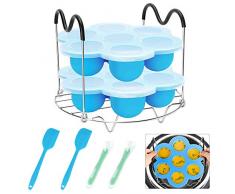 yidenguk Silikon Ei Bites Formen, 7 Cup Silikon Muffin Pfanne, 9pcs Instant Pot Zubehör mit Steamer Rack, Löffel, Spatel für 5/6/8 Quart Instant Pot, elektrischer Schnellkochtopf
