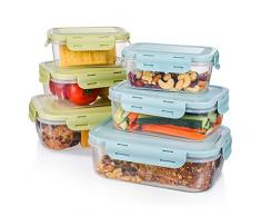 Frischhaltedosen-Set, Baban 6tlg Brotdosen-Set Stapelbar, Klassifizierter Speicher, BPA-frei, Clip & Close