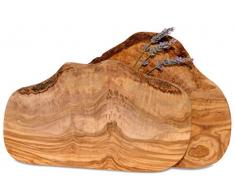 Figura Santa 2 Olivenholzbretter Organic Servierbrett - Holzbrett - Schneidebrett. Fein gemasertes Olivenholz. Circa 30 x 18 cm. 2er-Set !