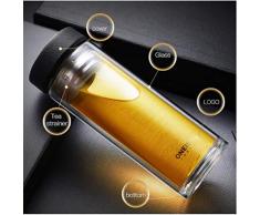 Doppelglas Wassertasse Teebereiter Teebereiter Business Tee transparent transparent Wasserflasche tragbare Flasche Tasse 500ML