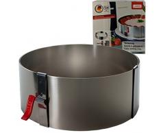 Lares - Kuchenring/Tortenring mit Klemmhebel - 18-30cm Ø, H: 7cm - Federbandstahl, stufenlos fixierbar - Made in Germany