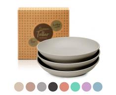 bambuswald© nachhaltige Suppenteller (6 Stück | D19,5xH3,8cm) - runder Teller für Suppe - Bambus | spülmaschinenfest & robust : Geschirr Essensteller Essgeschirr Pastateller Tafelservice Bambusteller