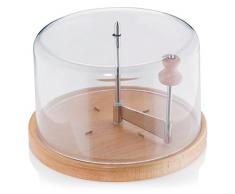 Kela 77080 Käsehobel mit Haube, Buche/ Edelstahl/Kunststoff, 22 cm Durchmesser, 16 cm Höhe, Planum