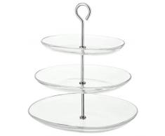IKEA Glas-Etagere KVITTERA 3-fach Etagére mit kombinierbaren, abnehmbaren Tellern aus Glas mit hohen Kanten - 27x31x34cm (BxTxH) - spülmaschinenfest