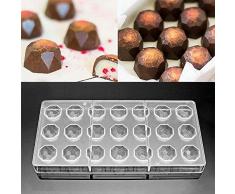 Pralinenform für Süßigkeiten, Multifunktionale Transparent Form, 21 Löcher in 3D Diamant-Form, Backzubehör aus Polycarbonat, Backgeschirr-Backwerkzeug, Küchenbedarf, für DIY-Handarbeit, Maker-Eisform