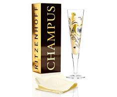 Ritzenhoff Champus Champagnerglas, Kristallglas, Gold, Platin, 7 cm