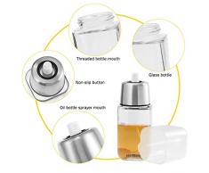 BESTONZON Tragbare Ölsprüher Dispenser Glas Sprühöl Flasche mit Silikon Pinsel für Outdoor und Indoor