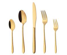 PHILIPALA Gold Besteck Set, bestecks Set 30-teilig,Besteck Set 6 Personen, Spiegelpoliert, Spülmaschinenfest,ideal für Haus, Küche, Restaurant, Hochzeitsfeste mit Geschenkbox